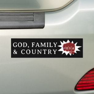 Tattoo US Flag Fist Bump GOD FAMILY COUNTRY Bumper Sticker