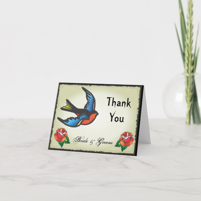 Tattoo Wedding Thank You Note (Front)