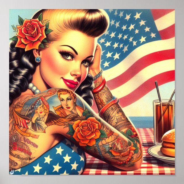 Tattooed American Girl Poster (Front)