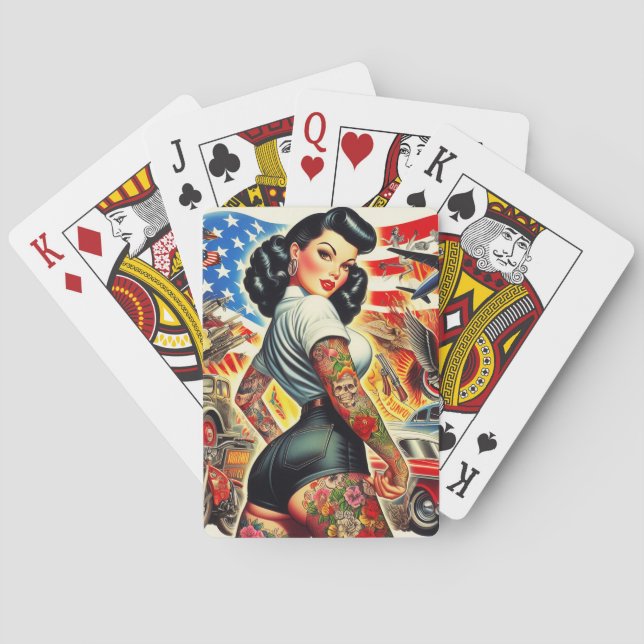 Tattooed American Pin-up Playing Cards (Back)