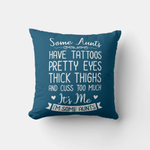 Tattooed Aunt Throw Pillow