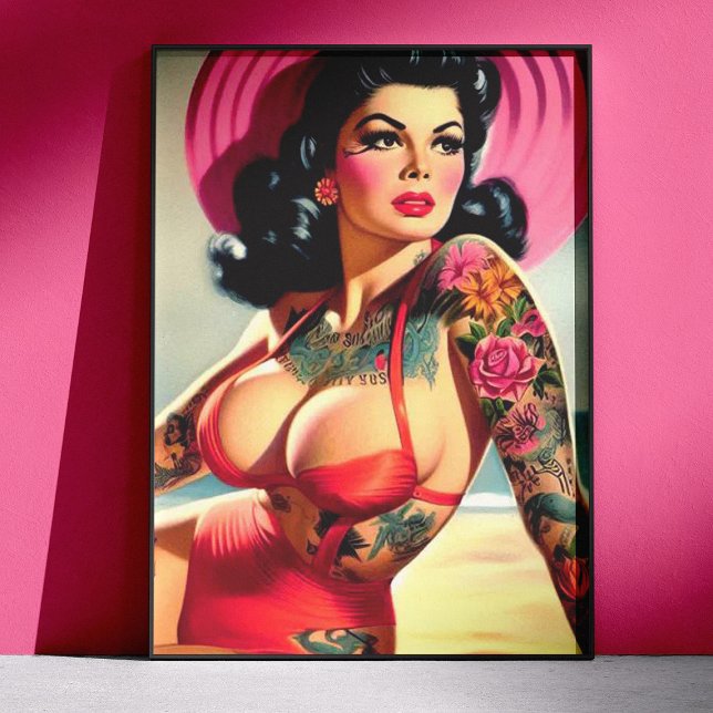 Tattooed Beach Pin-up Poster (Creator Uploaded)