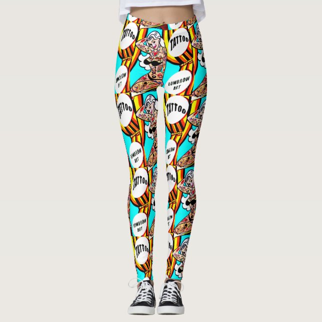 tattooed bikini model leggings (Front)