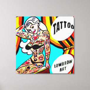 tattooed blonde wrapped canvas