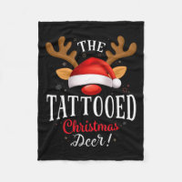 Tattooed Christmas Deer Pjs Xmas Family Matching 