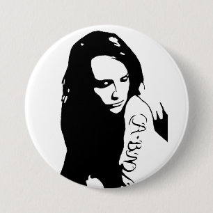 Tattooed Girl 3 Inch Round Button