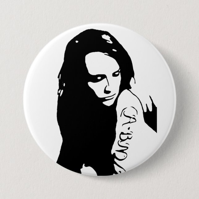 Tattooed Girl 3 Inch Round Button (Front)