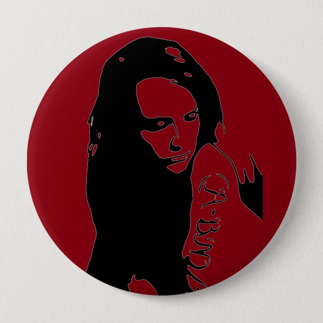 Tattooed Girl 4 Inch Round Button (Front)