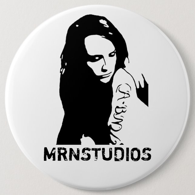 Tattooed Girl 6 Inch Round Button (Front)