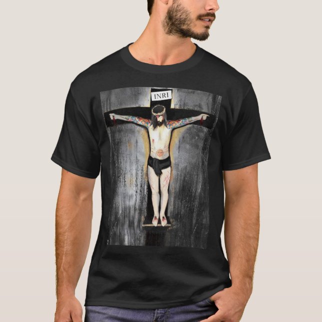 TATTOOED JESUS MASTER VERSION. T-Shirt (Front)