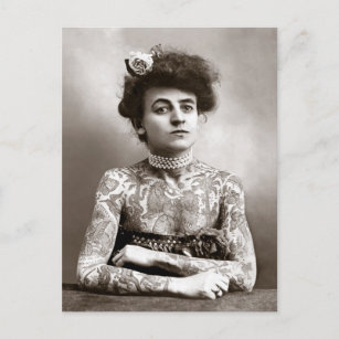 Tattooed Lady, 1907 Postcard