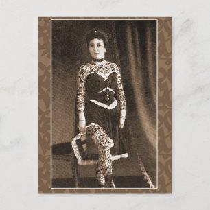 Tattooed Lady on Cards, Postcards
