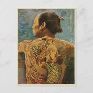 Tattooed Man From 1920's Japan Postcard