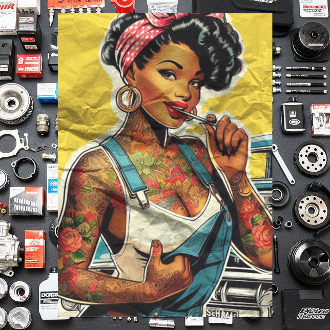 Tattooed Mechanic Pin-up Tissue Paper (Creator Uploaded)