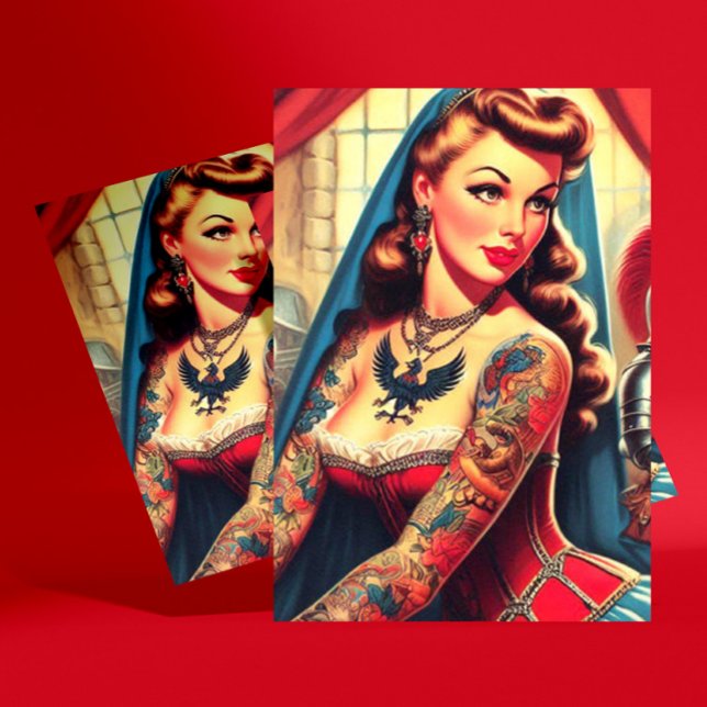 Tattooed Medieval Girl Postcard (Creator Uploaded)