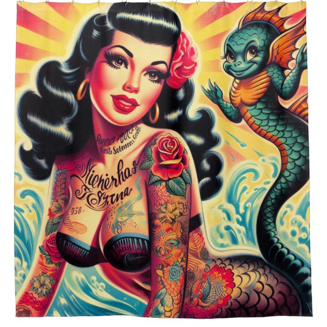 Tattooed Mermaid Pin-up (Front)