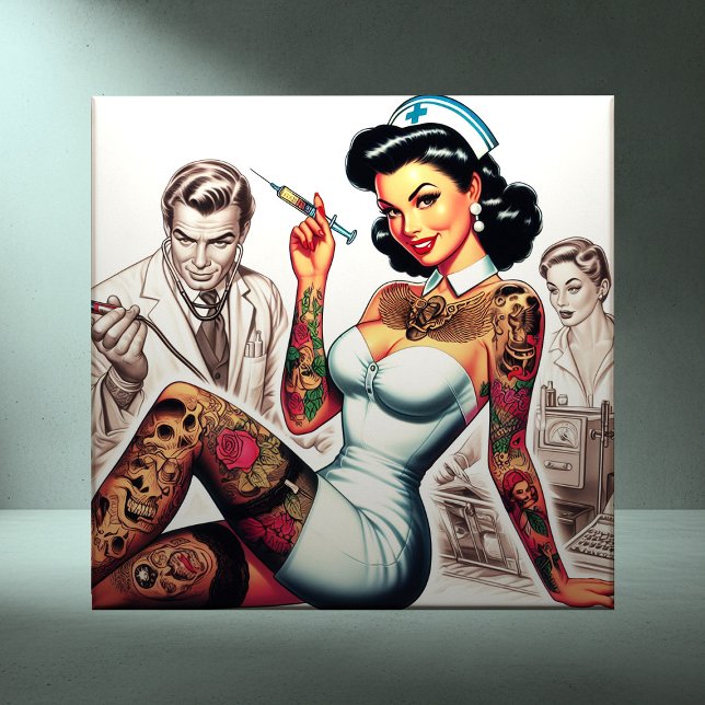 Tattooed Nurse Pin-up Tile (Creator Uploaded)
