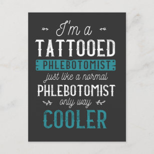 Tattooed Phlebotomist Inked Tattoo Phlebotomy Postcard