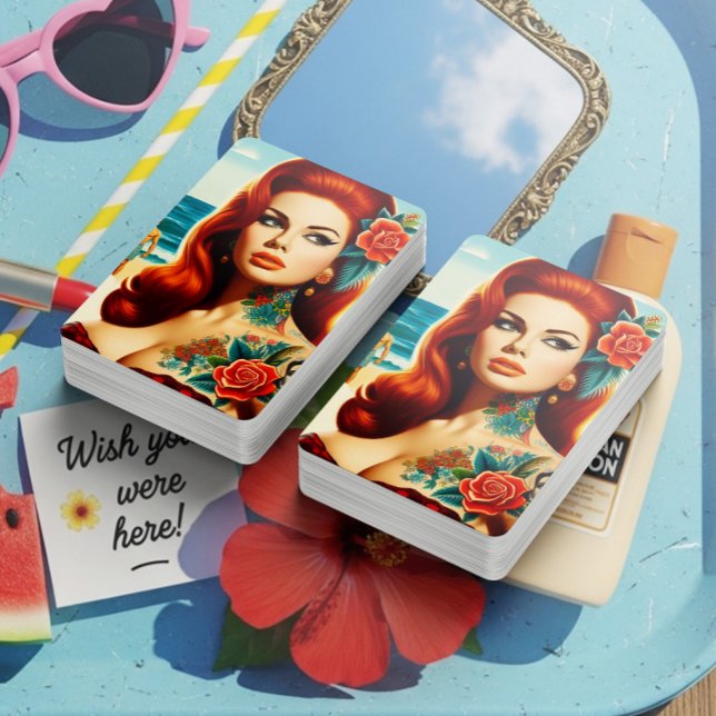 Tattooed Redhead Pin-up Playing Cards (Creator Uploaded)