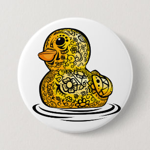 Tattooed Rubber Duck 3 Inch Round Button
