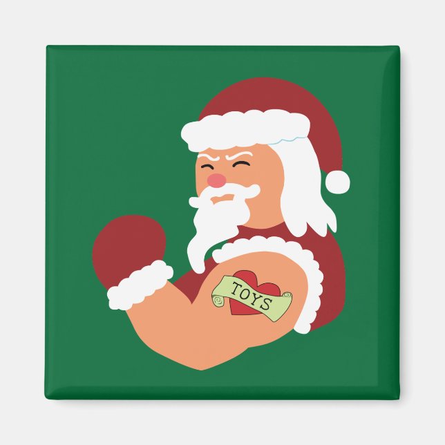 Tattooed Santa Magnet (Front)