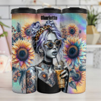 Tattooed Sunflower Leopard Coffee Cool
