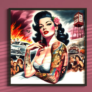 Tattooed Vintage Pin-up Poster