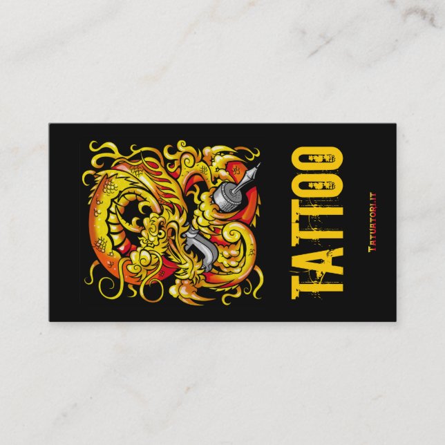 Tattooer Dragon Business Card (Front)
