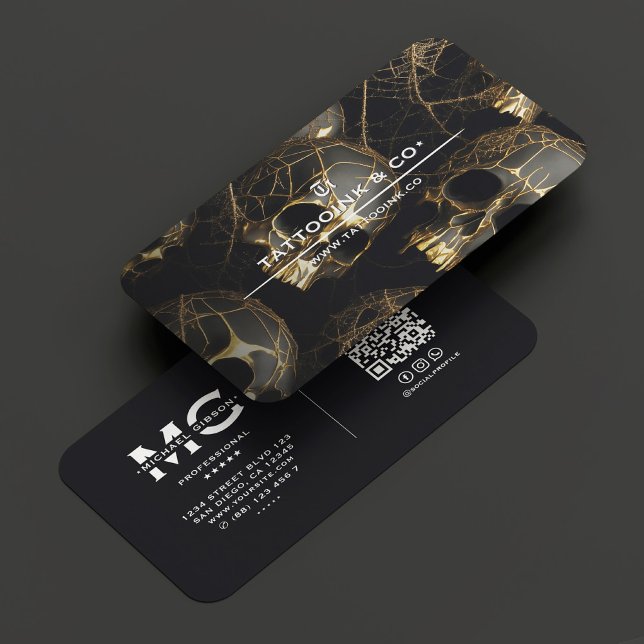 Tattooist Skull Gothic Tattoo Artist  Business Card (Creator Uploaded)