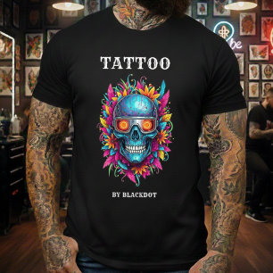 Tattooist Skull Sunglasses Floral Tattoo Artist T-Shirt