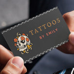 Tattoos By Your Name Funny Skull Mushrooms Gothic Business Card<br><div class="desc">These cool business cards would be perfect for tattoo artist / salon. Easily add your own name and other info by clicking on the "personalize this template" option. If you need help with personalization or have design related questions,  please do not hesitate to contact us.</div>