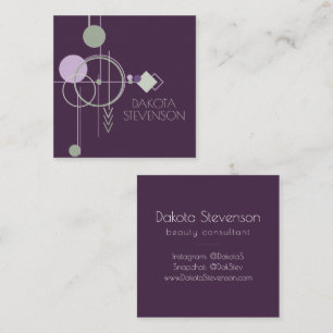 Tattoos Linework   Bohemian Purple Green Abstract Calling Card