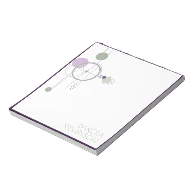 Tattoos Linework | Bohemian Purple Green Branding Notepad (Rotated)