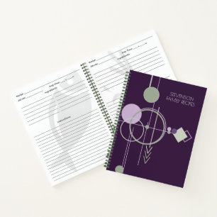 Tattoos Linework   Purple Green Recipe Notebook