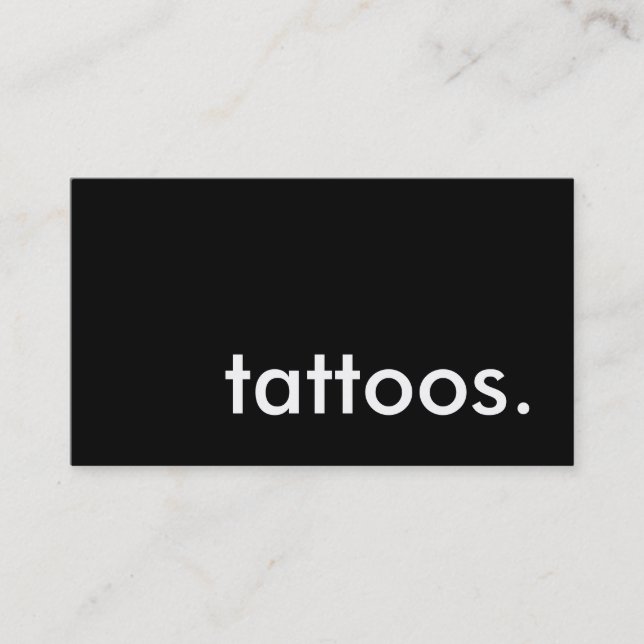 tattoos. loyalty punch card (Front)