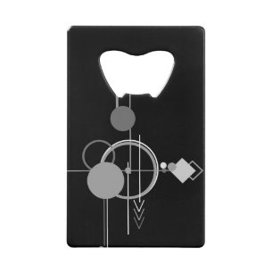 Tattoos Modern Art Deco   Monochrome Minimalism Credit Card Bottle Opener