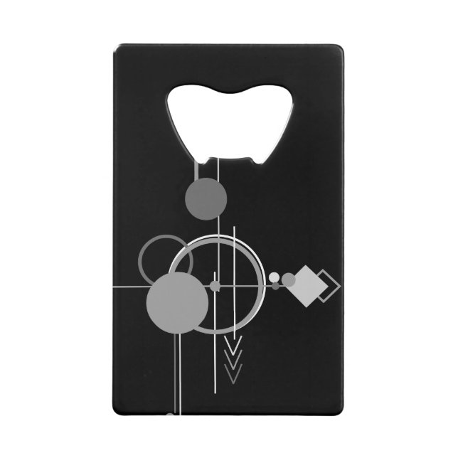 Tattoos Modern Art Deco | Monochrome Minimalism Credit Card Bottle Opener (Front)
