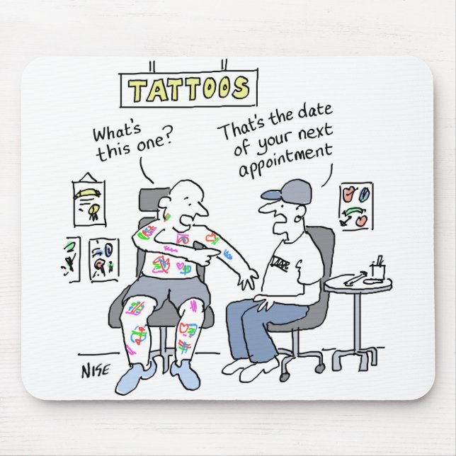 Tattoos Theme Funny Tattooist Mouse Pad (Front)