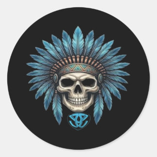 TATV-skull03 Classic Round Sticker