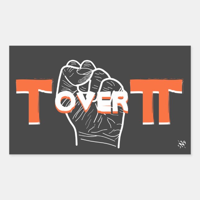 Tau and Pi math joke Sticker (Front)