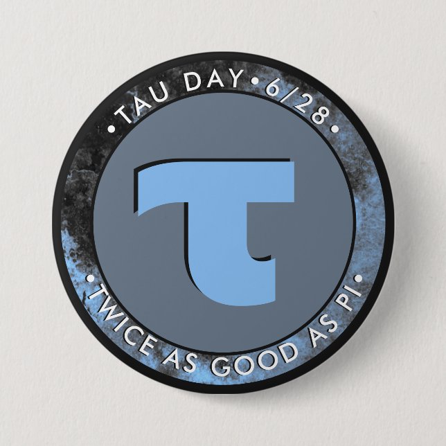 Tau Day 3 Inch Round Button (Front)