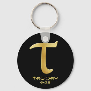 Tau Day - Gold Greek Symbol Keychain