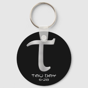 Tau Day - Silver Greek Symbol Keychain