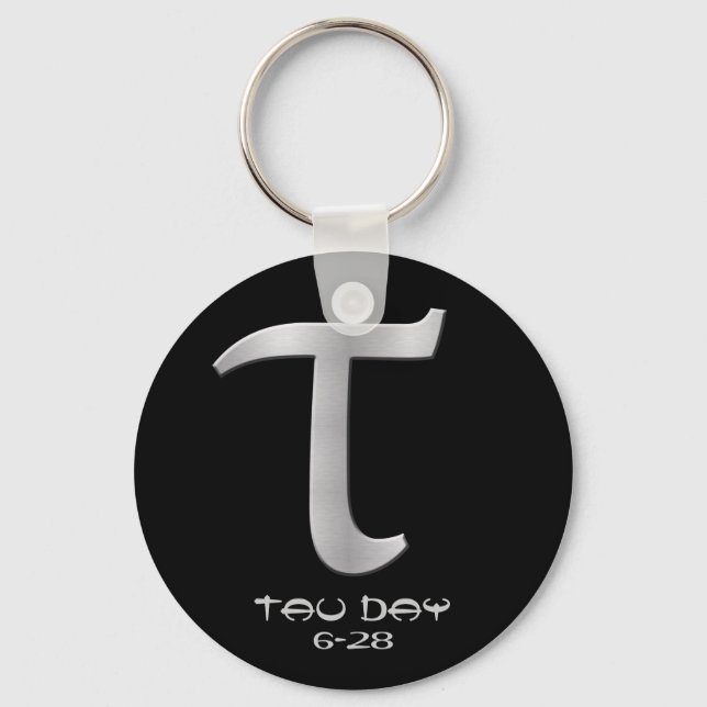 Tau Day - Silver Greek Symbol Keychain (Front)