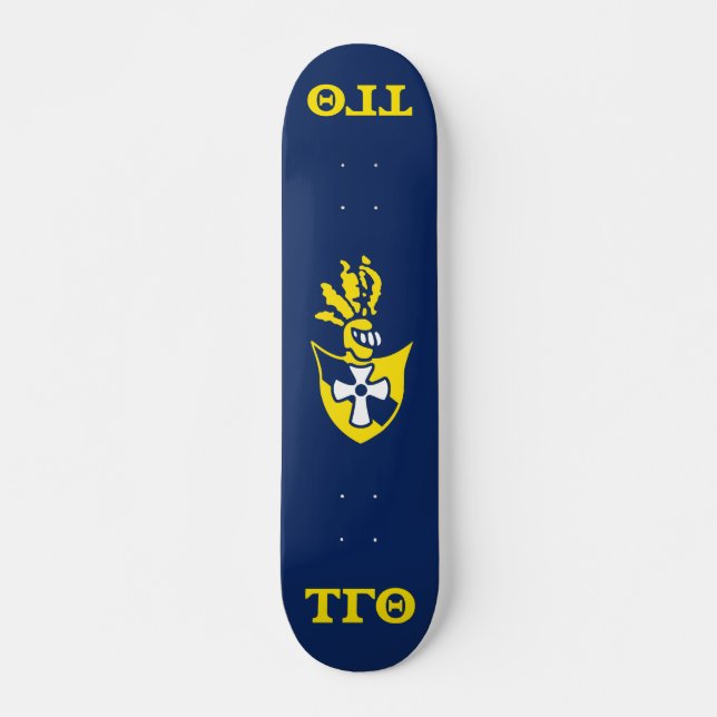 Tau Gamma Theta Skateboard - Marine avec Crest (Devant)