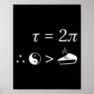 Tau Is Greater Than Pi - Nerdy Tau Day Math  Poster