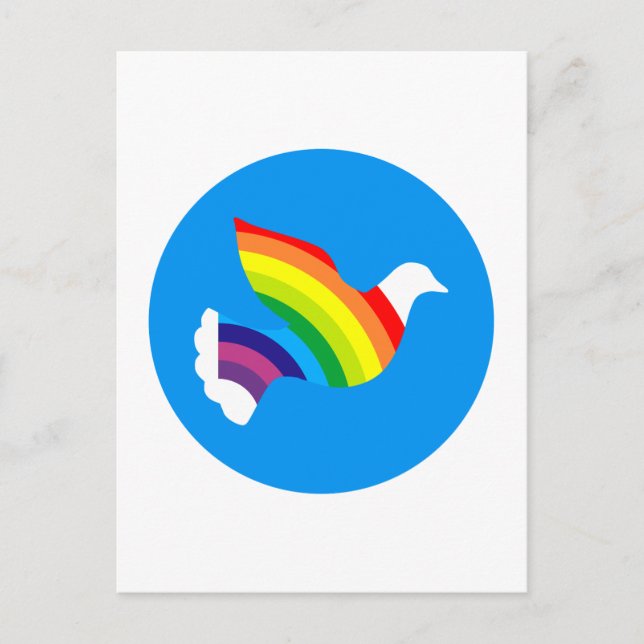 Taube Regenbogen dove rainbow Postcard (Front)