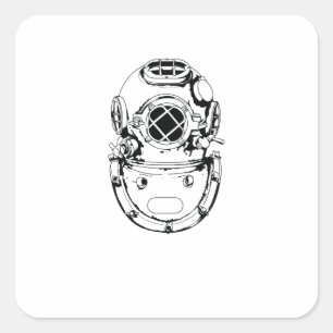 Taucherhelm für die Tiefsee Square Sticker