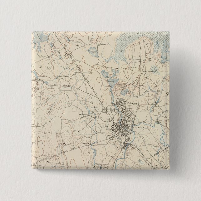 Taunton, Massachusetts 2 Inch Square Button (Front)