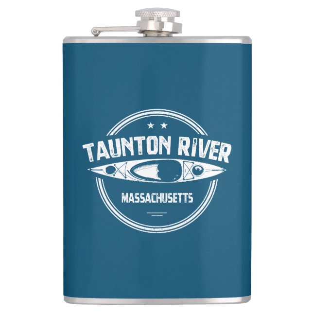 Taunton River Massachusetts Kayaking Hip Flask (Front)